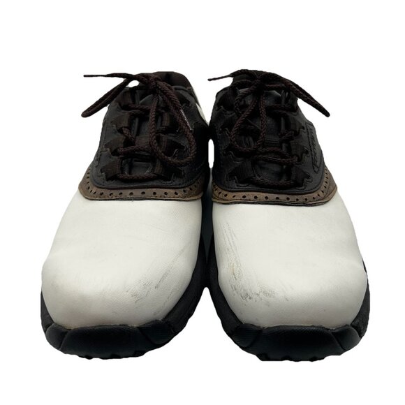 Footjoy Green Joys Size 7 M White Brown Saddle Oxford Leather Golf Shoes 45402 main image 9